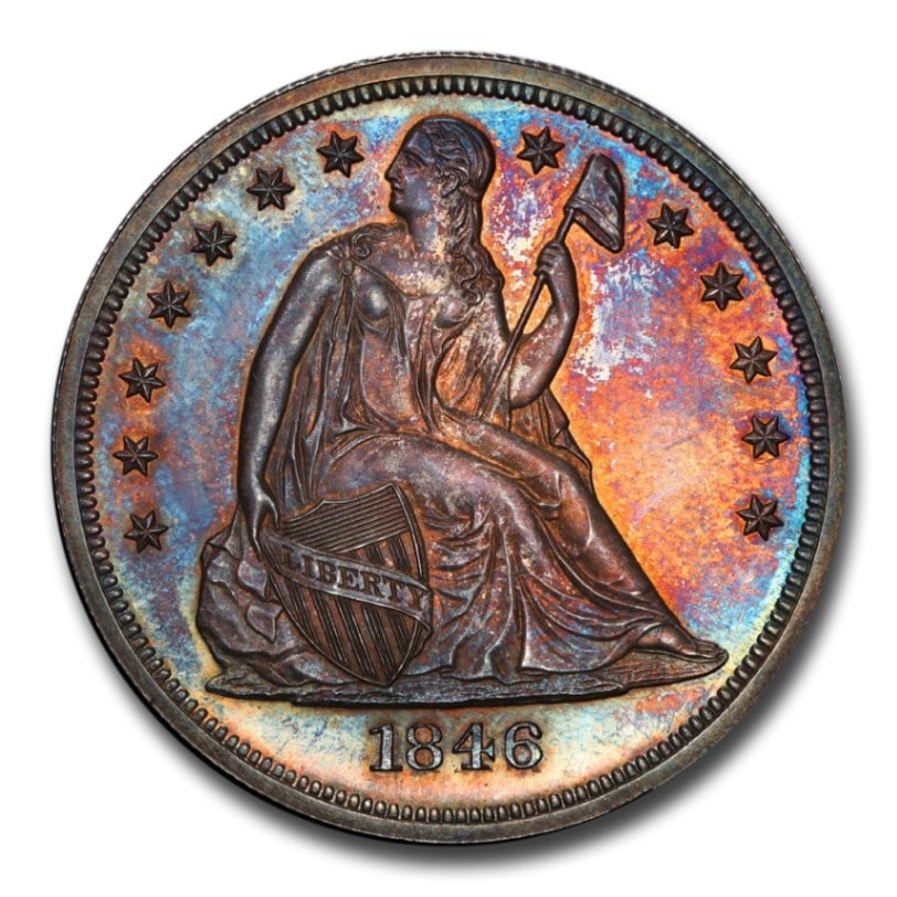 1846年 シーテッドリバティ ダラー 銀貨 1ドル シルバー コイン
