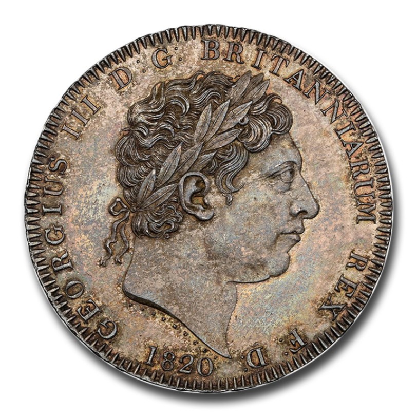 1820年 ジョージ3世 イギリス国王 クラウン 銀貨 シルバー
