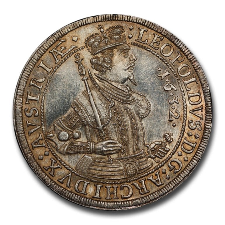 1632年 レオポルト5世 オーストリア大公 ターラー銀貨 シルバー