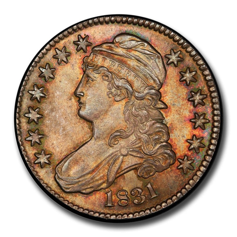 1817年 米国 50セント銀貨 キャップドバスト 音色最高 古銭 1817年