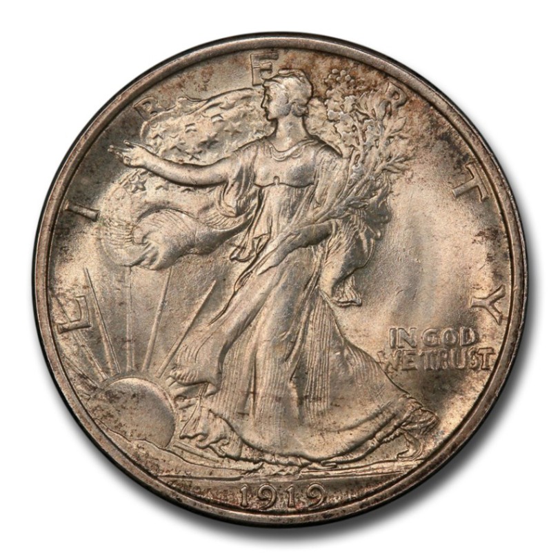 (稀少)アメリカ合衆国　ウォーキング リバティ　ハーフダラー銀貨　1919 S 1919年 ウォーキング リバティ ハーフ ダラー 銀貨 50セント