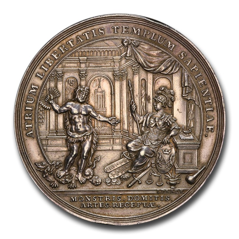 1736年 オランダ ユトレヒト大学 創立100周年 記念 銀 メダル シルバー