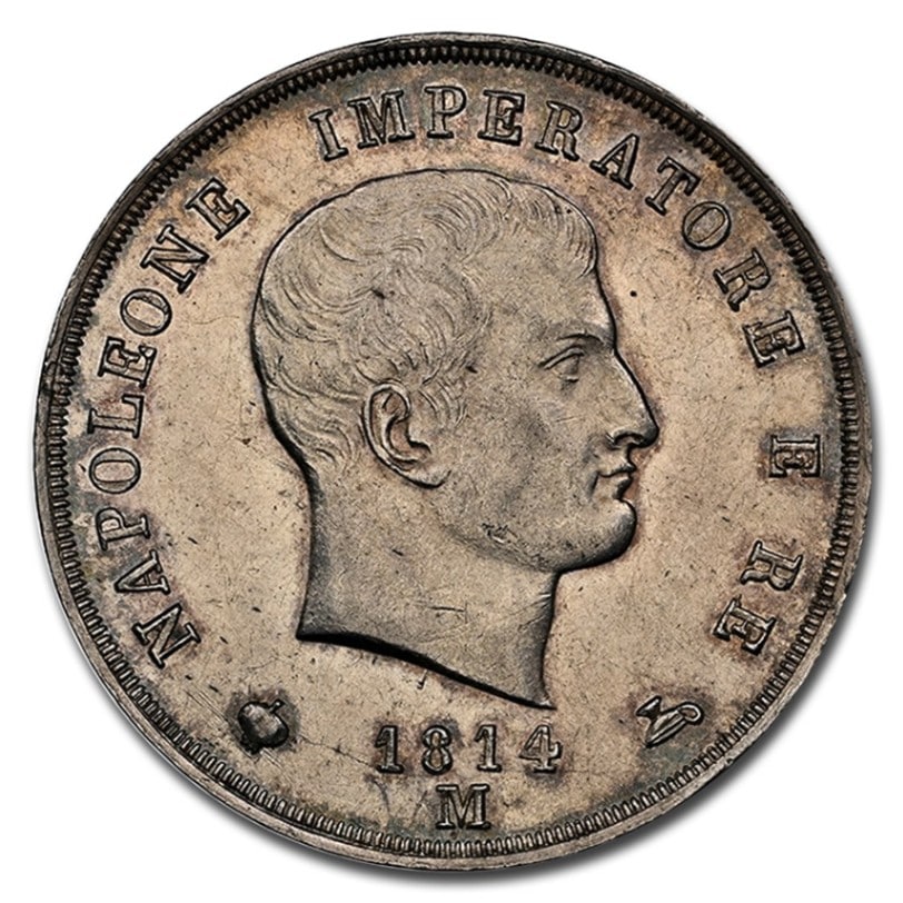 1848年イタリア　ミラノ　ロンバルディア革命臨時政府 5リラ銀貨 1848年イタリア ミラノ ロンバルディア革命臨時政府 5リラ銀貨