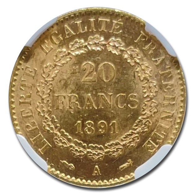 �ե�� ��å������󥸥����� 20�ե�� �ե�� �ѥ�¤ʾ�� 1891ǯ�� MS-63 NGC ����ƥ�����������