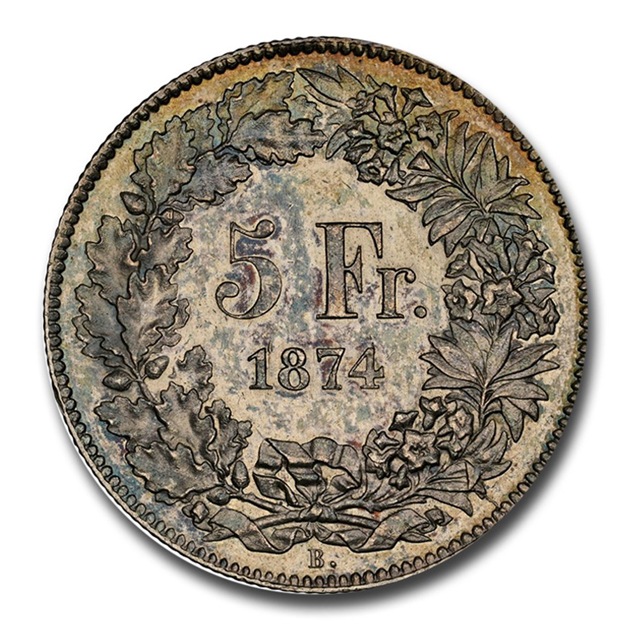 1874ǯ ������ �إ�����ƥ��� 5�ե�� ��� �֥��å���¤ʾ�� �إ�٥ƥ��� MS-62 NGC ����ƥ�����������