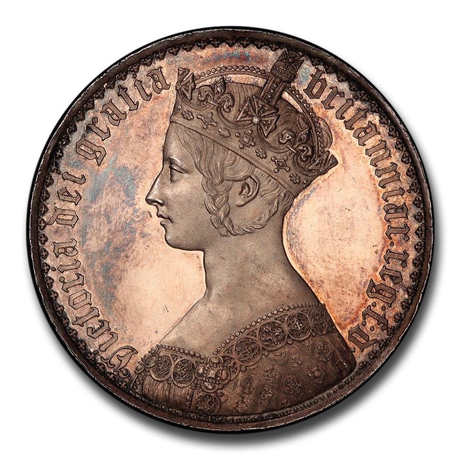 ビクトリア女王 1847年 ゴチッククラウン銀貨 PCGS PR45 1847年 ヴィクトリア女王 ゴシック クラウン 銀貨 シルバー