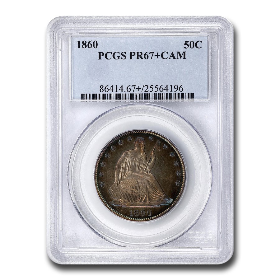 1860ǯ �����ƥå� ��Хƥ� �ϡ��ե��顼 ��� 50����� ����С� ������ �������� ����ꥫ�罰��¤ʾ�� �ե���ǥ�ե��� PR-67+ ���ᥪ PCGS ����ƥ�����������