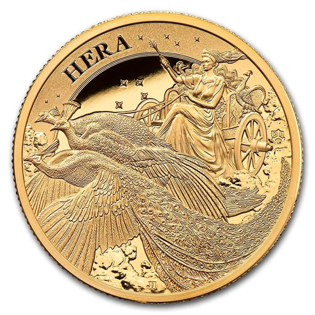 女神シリーズ：ヘラと孔雀 5ポンド金貨 1オンス プルーフ 2022年製