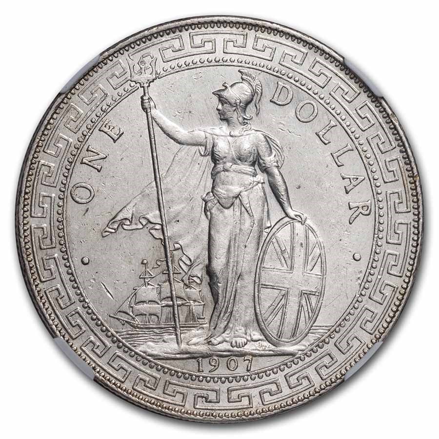 1907年 イギリス 貿易銀 1ドル トレードダラー 英国 ブリタニア MS-61