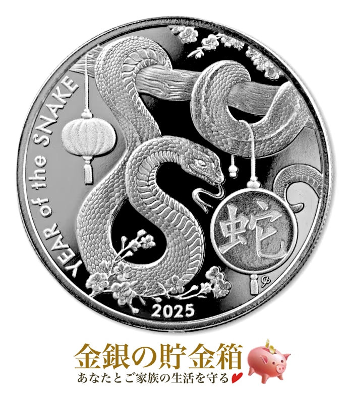ASAHI 干支蛇銀貨 1オンス 2025年製 クリアケース入りの販売 | 金貨や