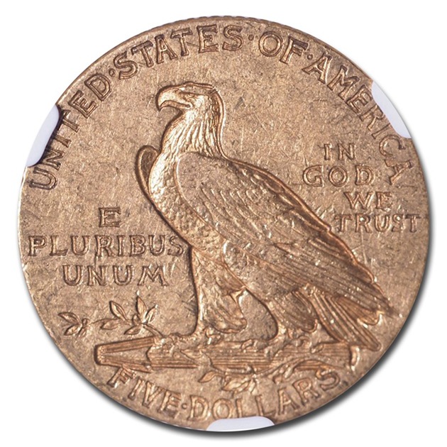 ꥫ ǥ 5ɥ ϡ  1908ǯ ꥫ¤ʾȯ AU-55 NGC ƥ