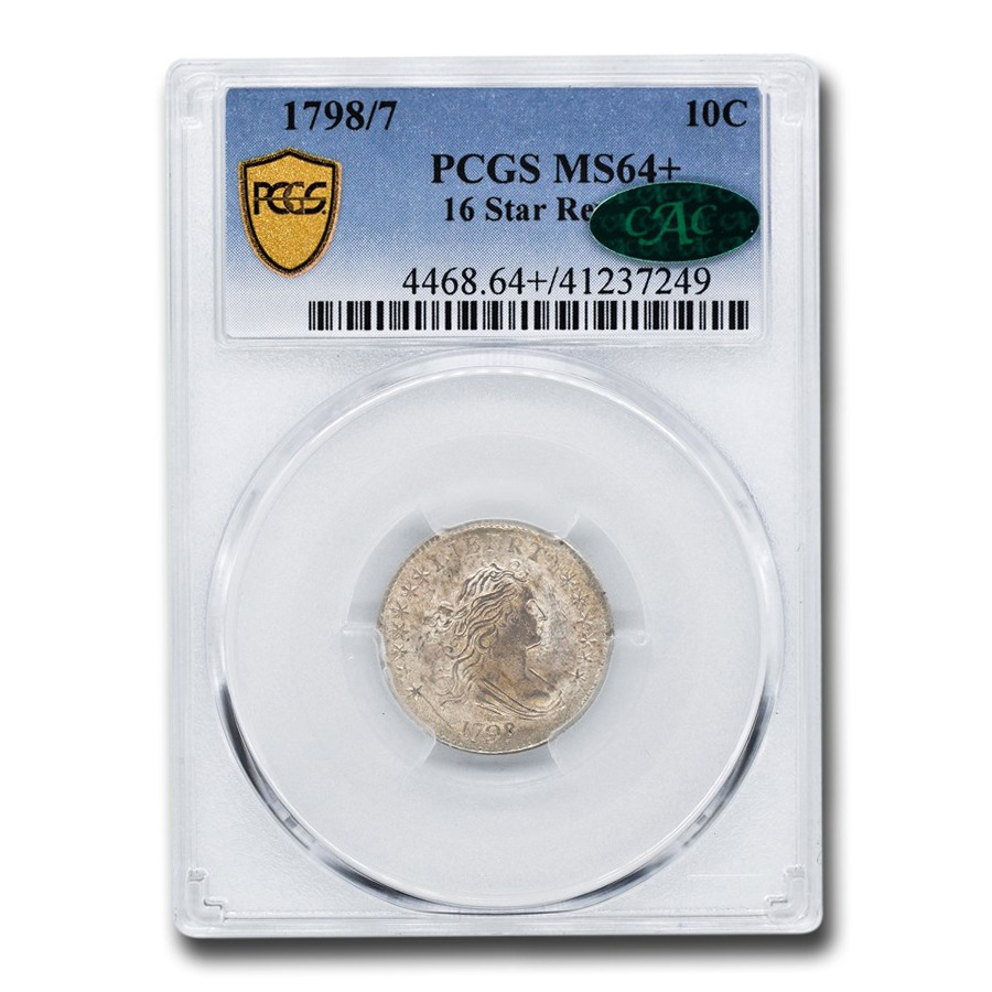 1798/7ǯ �ɥ쥤�ץ� �Х��� ������ ��� 10����� ����С� ������ �������� �ɥ졼�� �ɥ쥤�ץ� ����ꥫ�罰��¤ʾ�� �ե���ǥ�ե��� MS-64+ PCGS CAC (16 Stars Reverse) ����ƥ�����������
