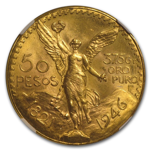 50ペソ金貨 メキシコ 1946年製 MS-64 NGC アンティークコインの