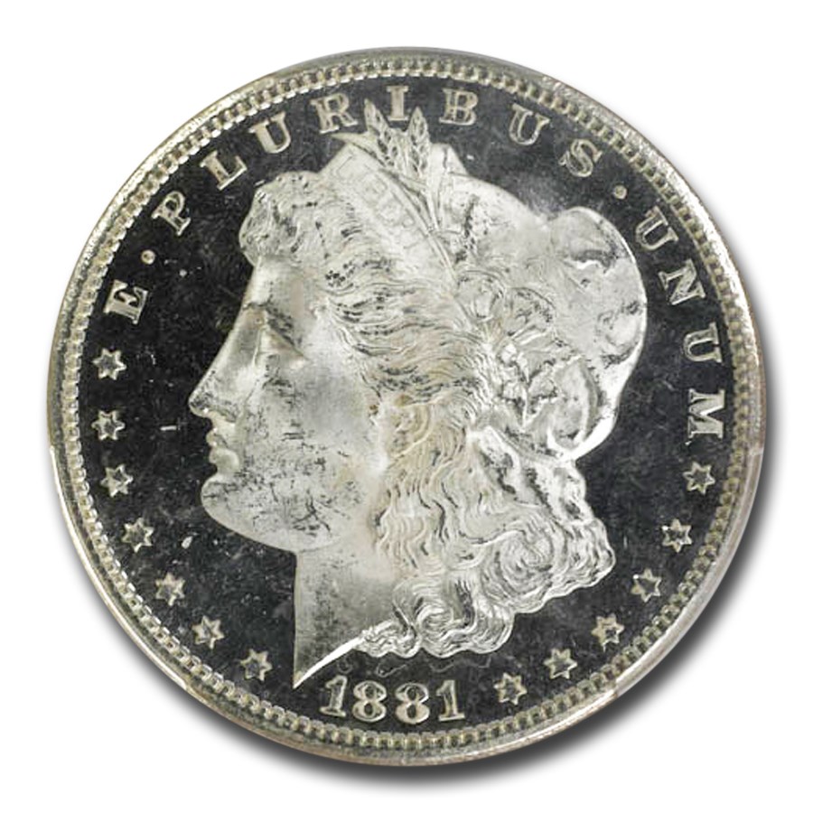 アメリカ モルガンダラー 1ドル銀貨☆1881年／PCGSMS63／