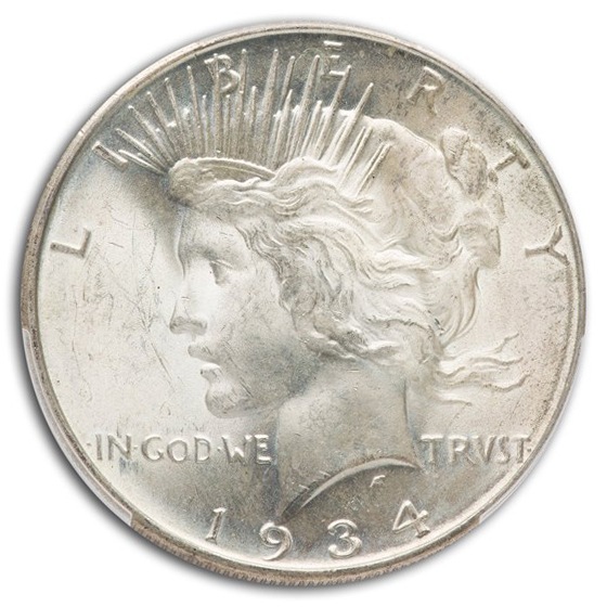 1934ǯ ԡ顼  1ɥ С  Хƥ   ꥫ罰¤ʾ ǥС MS-65 PCGS ƥ