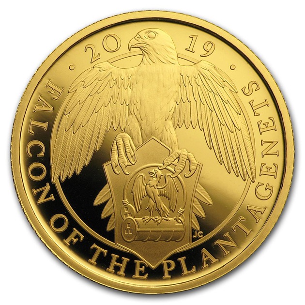 英国 クイーンズビースト：プランタジネット ファルコン金貨 1/4
