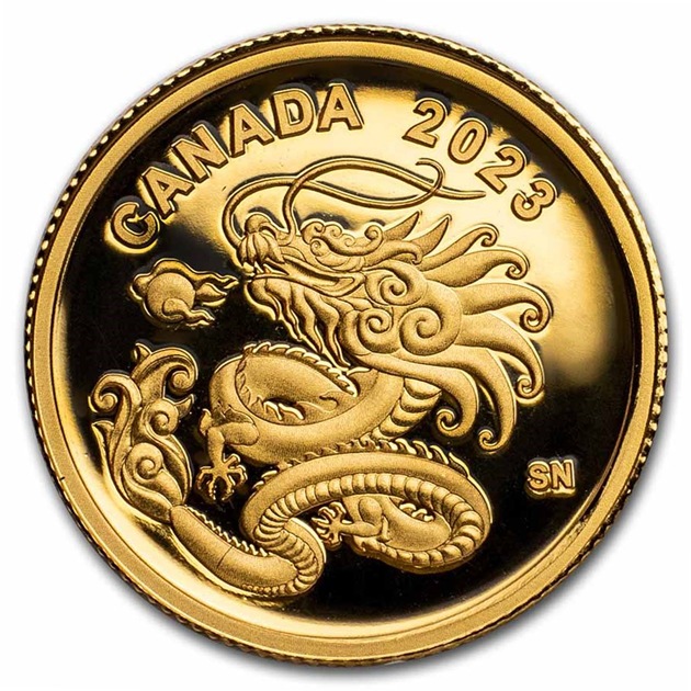 カナダ ドラゴン 天龍金貨 8ドル 2023年製 カナダ王室造幣局発行 
