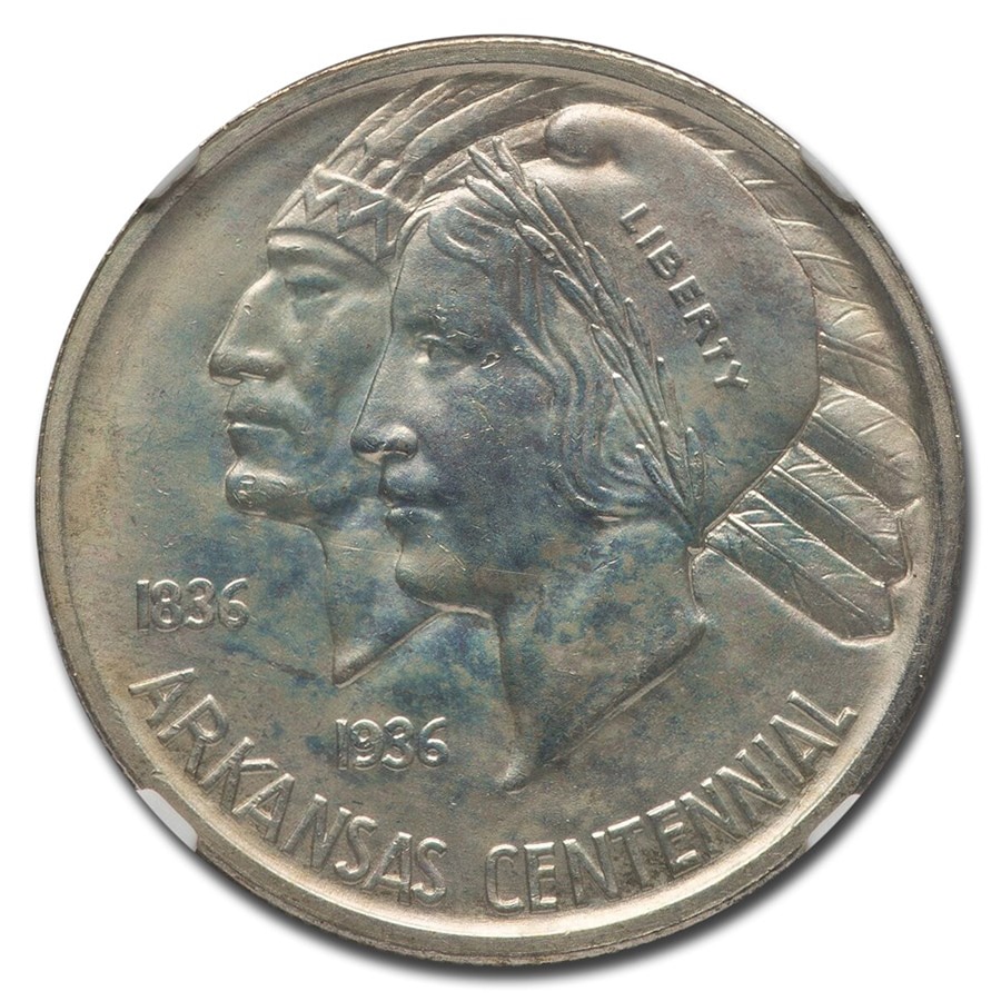 『NGC MS62』アーカンソー州100周年ハーフダラー銀貨（1938年） NGC MS62』アーカンソー州100周年ハーフダラー銀貨（1938年）