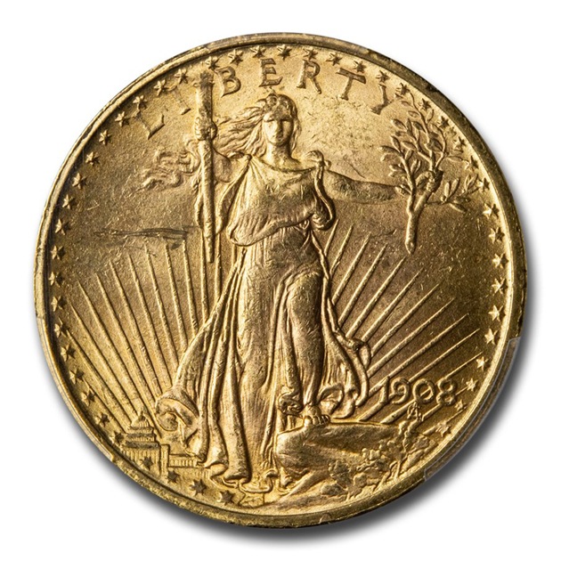 ����ꥫ ���֥� �������� 20�ɥ��� ����ȥ����ǥ� 1908ǯ�� ����ꥫ¤ʾ��ȯ�� (�ե���ǥ�ե���¤ʾ��) MS-63 PCGS (No Motto) ����ƥ�����������