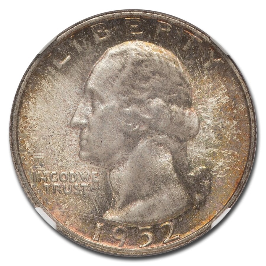 1952年 アメリカ ワシントン クォーター ダラー 銀貨 25セント