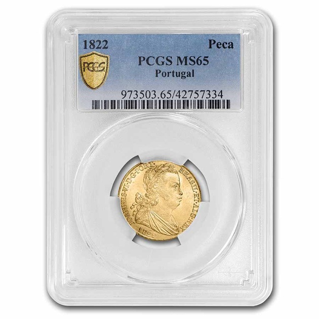 ジョアン6世 ペカ金貨 ポルトガル 1822年製 MS-65 PCGS アンティーク