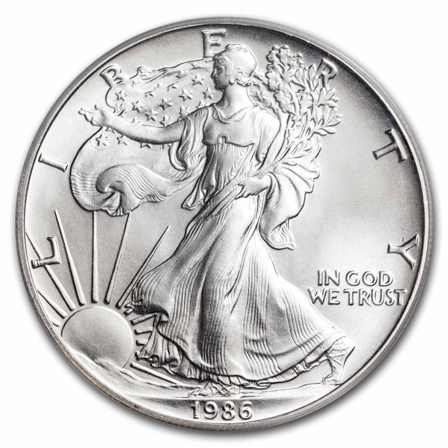 1986ǯ �������� ��� 1���� 1�ɥ� ����С� ����ꥫ�󥤡����� ��ͳ�ν��� ����ꥫ¤ʾ�� MS-70 PCGS