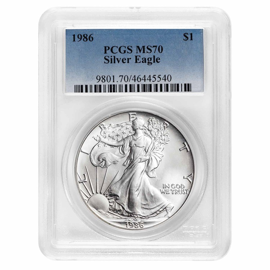 1986ǯ �������� ��� 1���� 1�ɥ� ����С� ����ꥫ�󥤡����� ��ͳ�ν��� ����ꥫ¤ʾ�� MS-70 PCGS