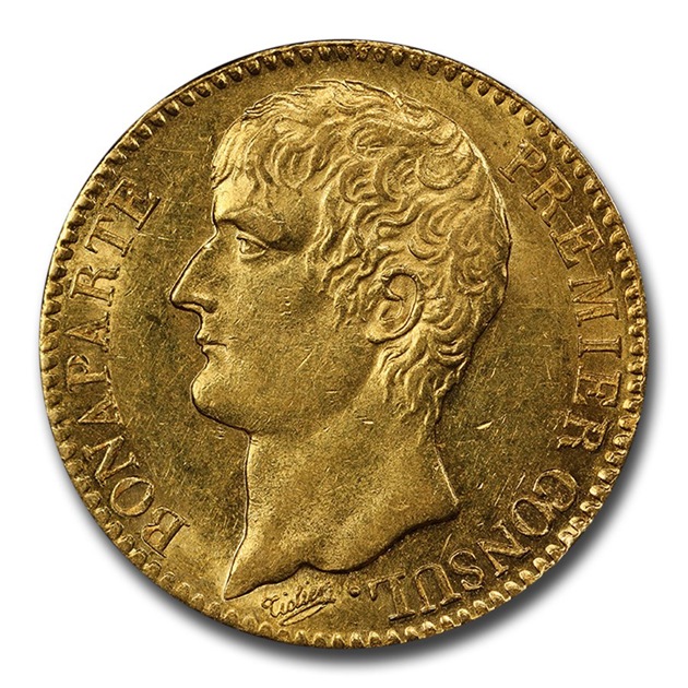 ナポレオン1世 40フラン金貨 フランス パリ 1804年製 MS-61 PCGS