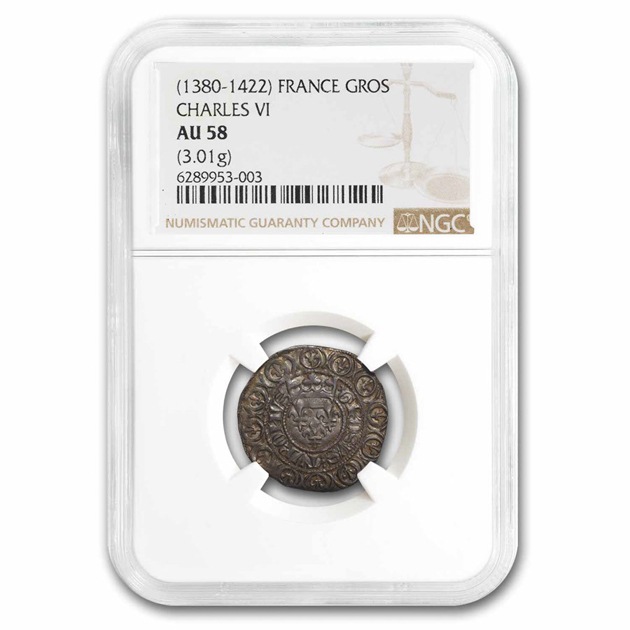 1380-1422ǯ ������6�� �ե�󥹹� ���� ��� �ե�� AU-58 NGC ����ƥ�����������