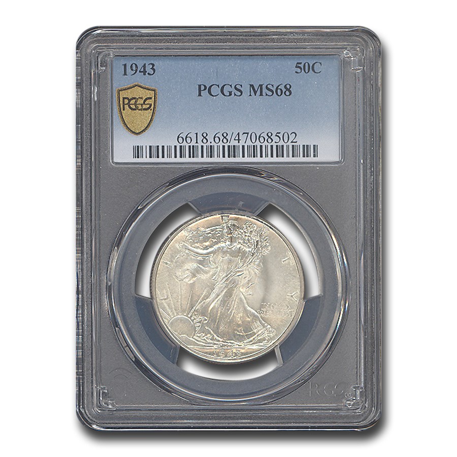 1943ǯ  Хƥ ϡե顼  50 С  ꥫ罰¤ʾ եǥե MS-68 PCGS ơ