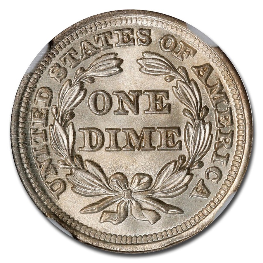 1856ǯ �����ƥå� ��Хƥ� ������ ��� 10����� ����С� �������� ����ꥫ�罰��¤ʾ�� �ե���ǥ�ե��� MS-66+ NGC (Small Date) ����ƥ�����������