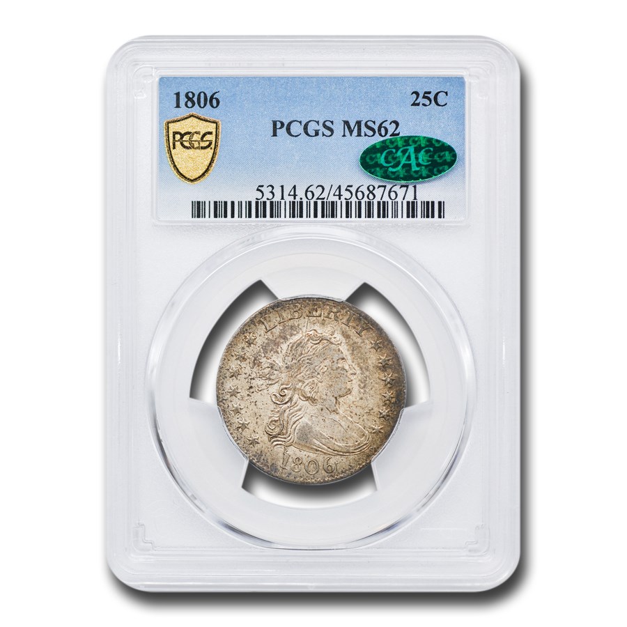 1806ǯ �ɥ쥤�ץ� �Х��� ���������� ���顼 ��� 25����� ����С� ������ �������� �ɥ졼�� ����ꥫ�罰��¤ʾ�� �ե���ǥ�ե��� MS-62 PCGS CAC ����ƥ�����������