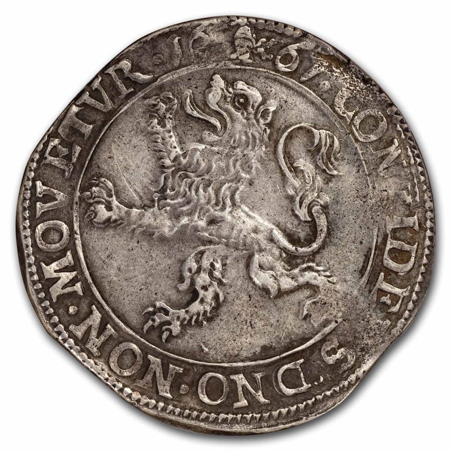 1667年 オランダ ライオン ダラー 銀貨 カンペン 騎士 XF-45 NGC