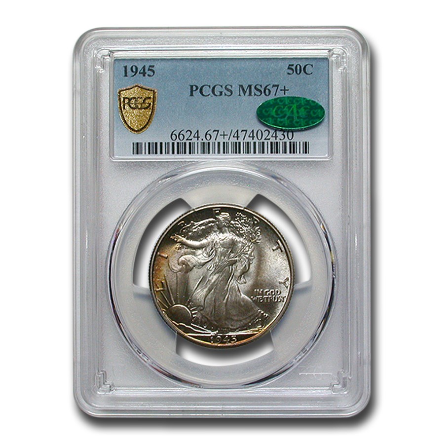 1945ǯ  Хƥ ϡե顼  50 С  ꥫ罰¤ʾ եǥե MS-67+ PCGS CAC ơ