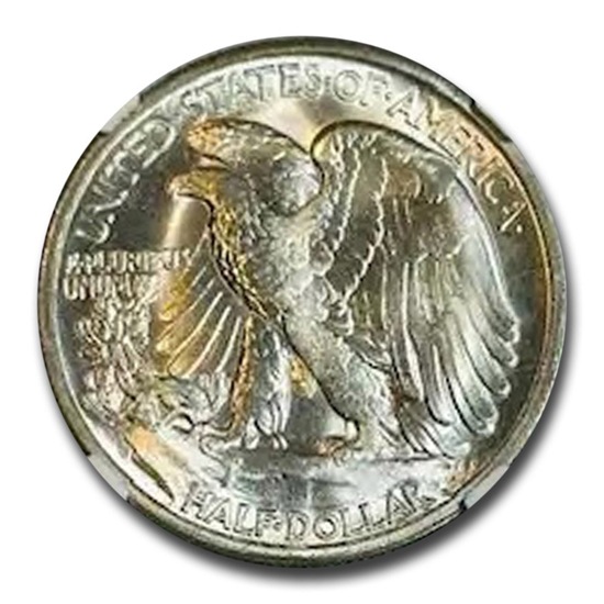 1944ǯ ���������󥰥�Хƥ� �ϡ��ե��顼 ��� 50����� ����С� ������ �������� ����ꥫ�罰��¤ʾ�� ����ե�󥷥��� MS-66+ NGC ����ƥ�����������