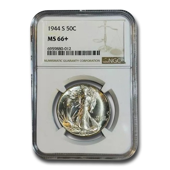 1944ǯ ���������󥰥�Хƥ� �ϡ��ե��顼 ��� 50����� ����С� ������ �������� ����ꥫ�罰��¤ʾ�� ����ե�󥷥��� MS-66+ NGC ����ƥ�����������