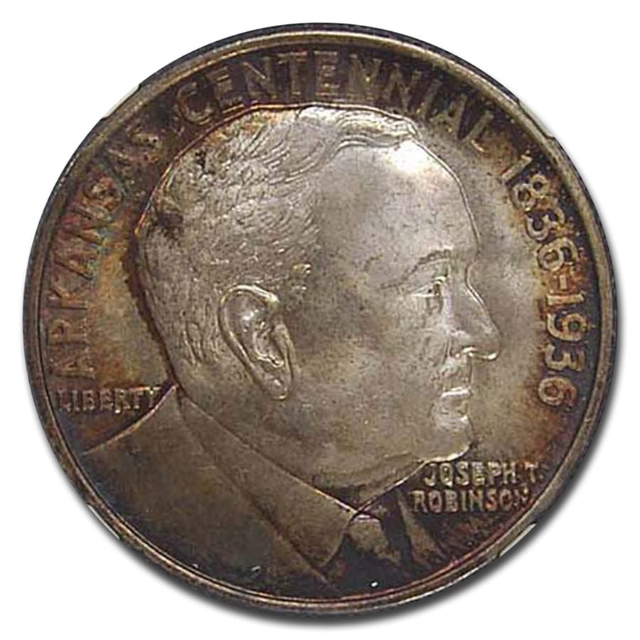 『NGC MS64』アーカンソー州ロビンソン像記念ハーフダラー銀貨(1936年) NGC MS64』アーカンソー州ロビンソン像記念ハーフダラー銀貨(1936年)
