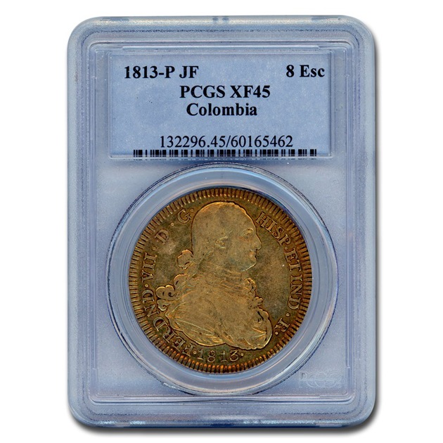 フェルディナンド7世 8エスクード金貨 コロンビア ポポヤン 1813年製