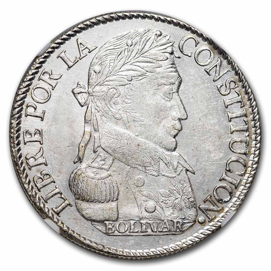 1830年 シモン・ボリバル ラテンアメリカ独立運動の英雄 4ソル 銀貨