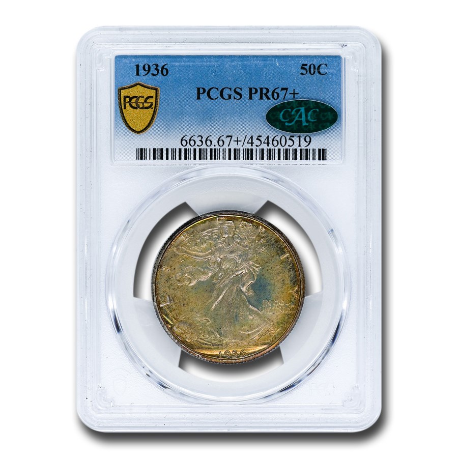 1936ǯ ���������� ��Хƥ� �ϡ��� ���顼 ��� 50����� ����С� ������ �������� ����ꥫ�罰��¤ʾ�� �ե���ǥ�ե��� PR-67+ PCGS CAC ����ƥ�����������