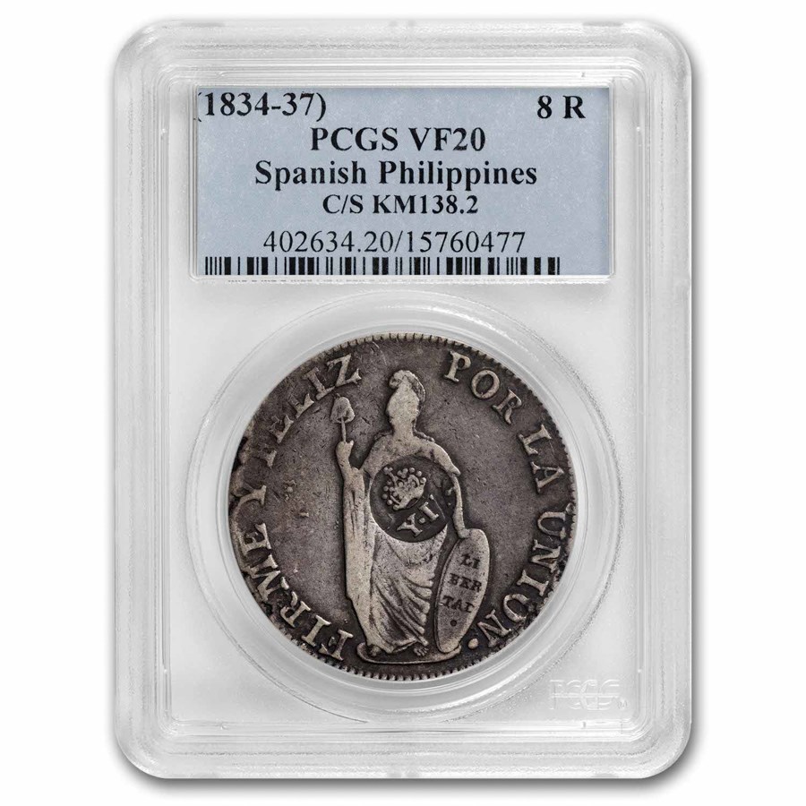 1834-1837ǯ �ե���ԥ� (���ڥ���̱��) 8�쥢�� ��� ��� �ޥ˥� VF-20 PCGS ����ƥ�����������