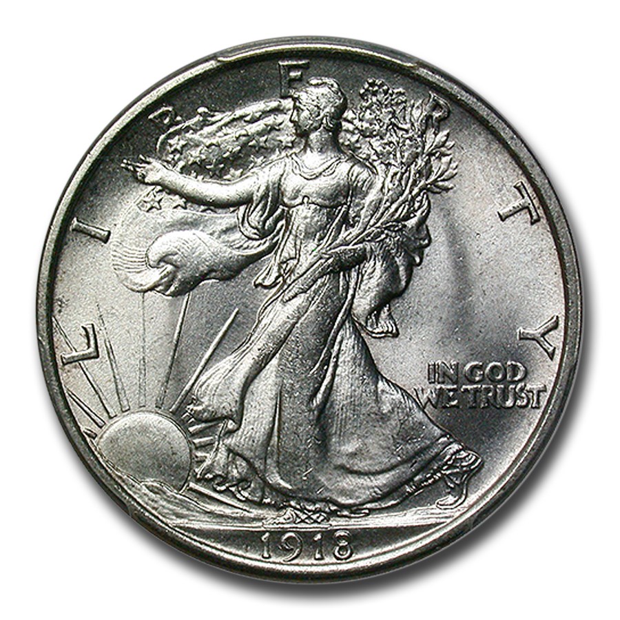 1918 ウォーキングリバティ ハーフダラー　銀貨 コイン 1918年 ウォーキング リバティ ハーフダラー 銀貨 50セント