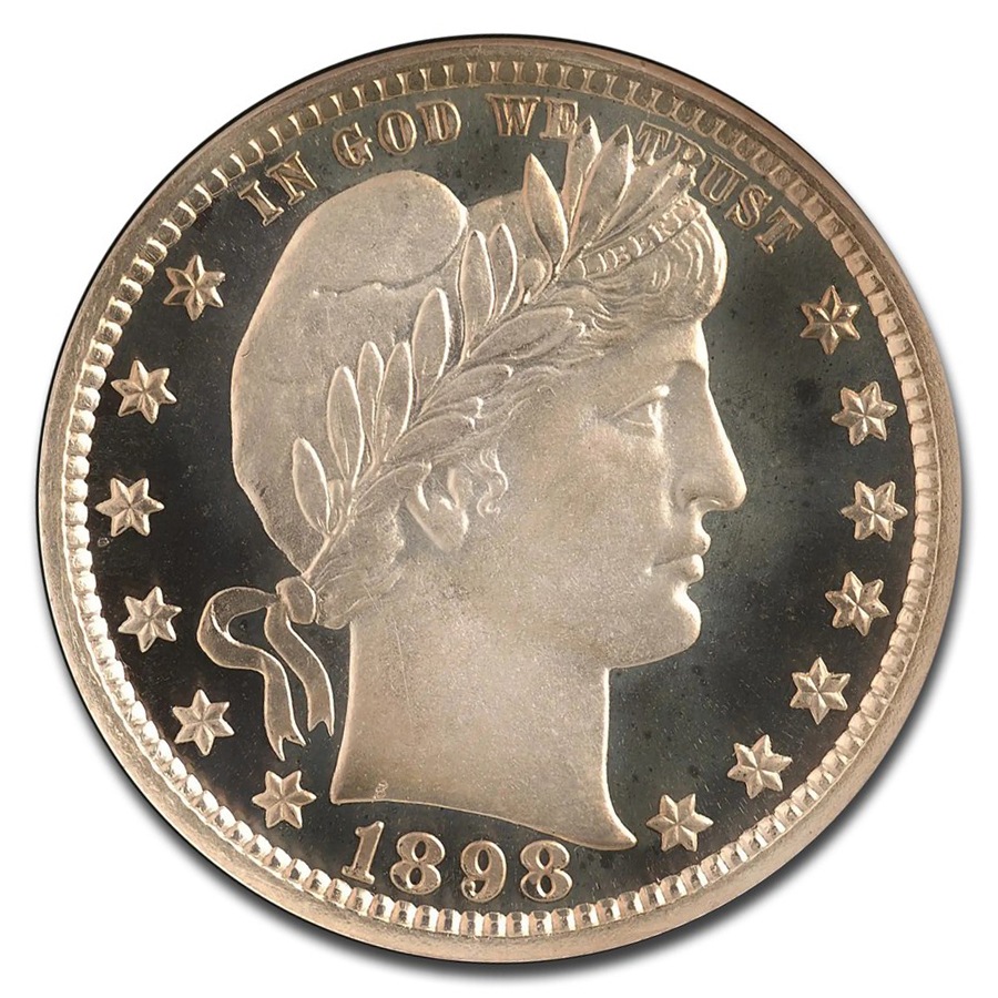 1898年 バーバー クォーター ダラー 銀貨 25セント イーグル 