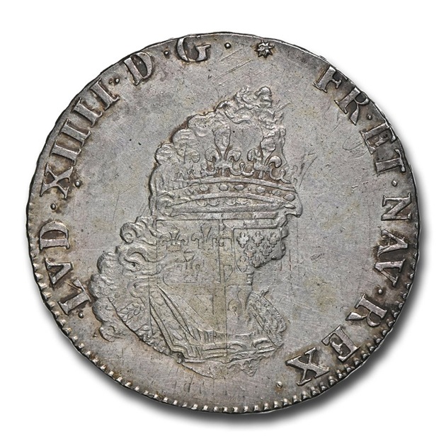 フランス ルイ14世（壮年像）エキュ銀貨（1691年）A フランス ルイ14世（壮年像）エキュ銀貨（1691年）A