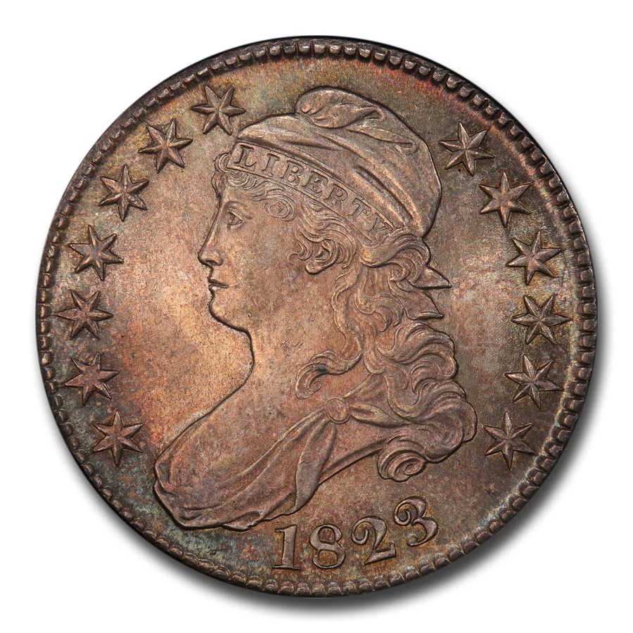 1823年 キャップド バスト ハーフ ダラー 銀貨 50セント