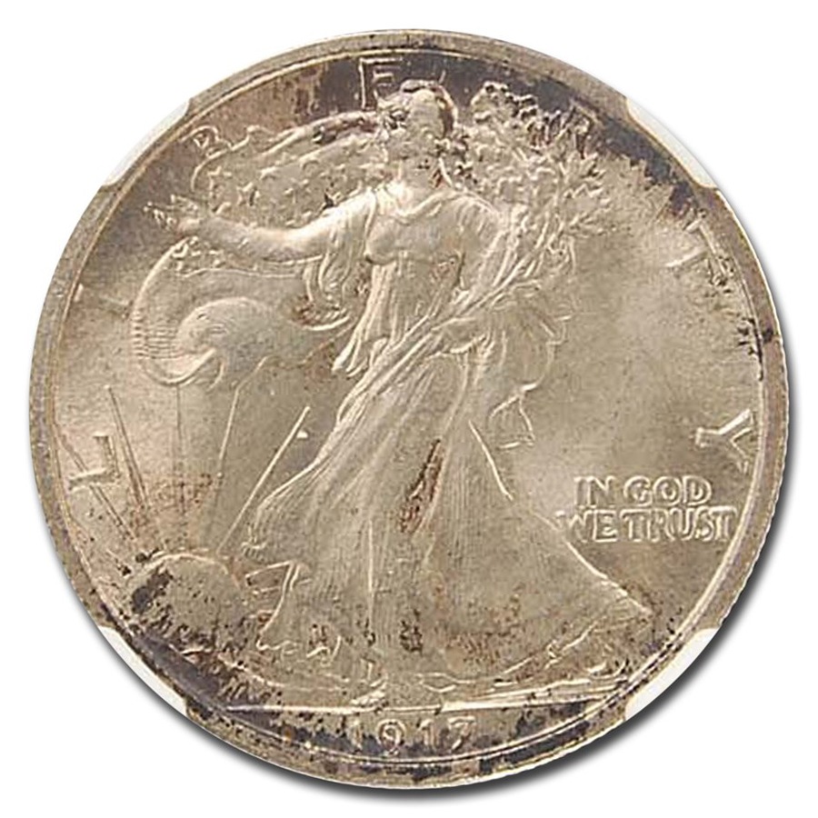 1917年 ウォーキング リバティ ハーフ ダラー 銀貨 50セント シルバー