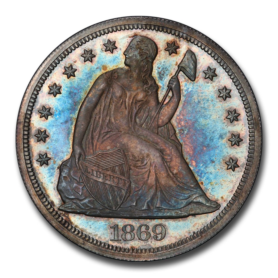 1869ǯ ƥå Хƥ 顼  1ɥ С  ͳν  ꥫ罰¤ʾ եǥե PR-66 PCGS ƥ