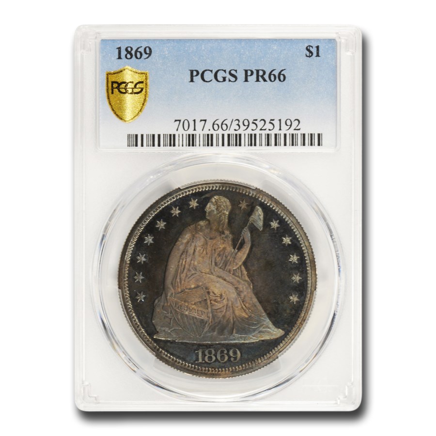 1869ǯ ƥå Хƥ 顼  1ɥ С  ͳν  ꥫ罰¤ʾ եǥե PR-66 PCGS ƥ