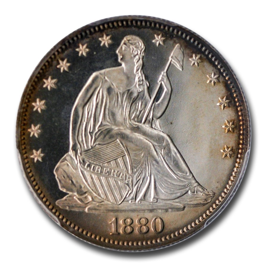 1880年 シーテッド リバティ ハーフ ダラー 銀貨 50セント シルバー