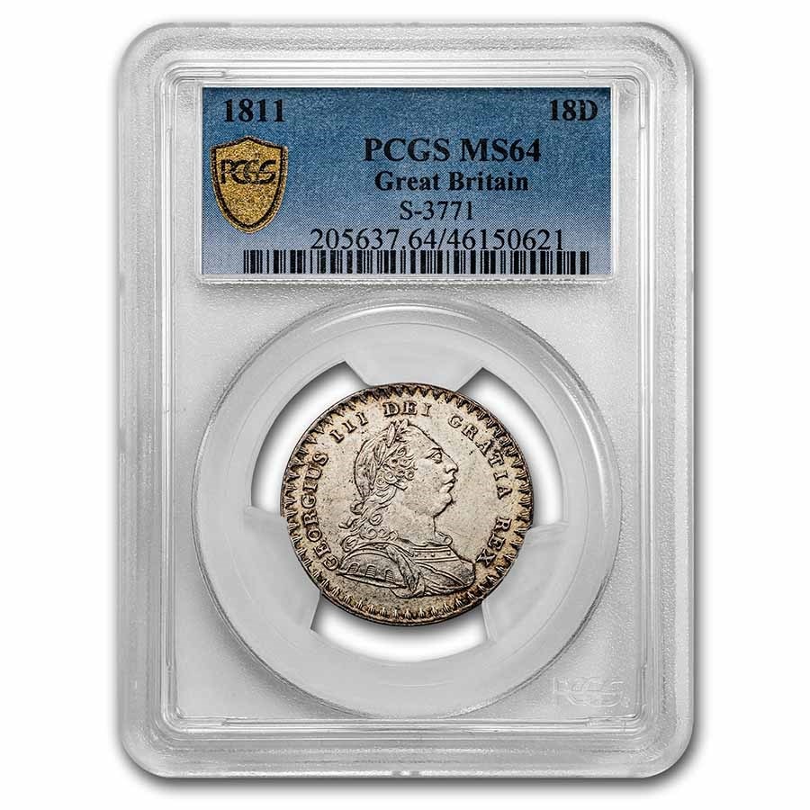 1811ǯ ���硼��3�� �����ꥹ�� 18�ڥ� �Х� �ȡ����� ��� �����ꥹ MS-64 PCGS ����ƥ�����������